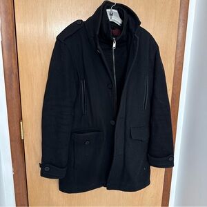 Andrew Marc Black Wool Coat